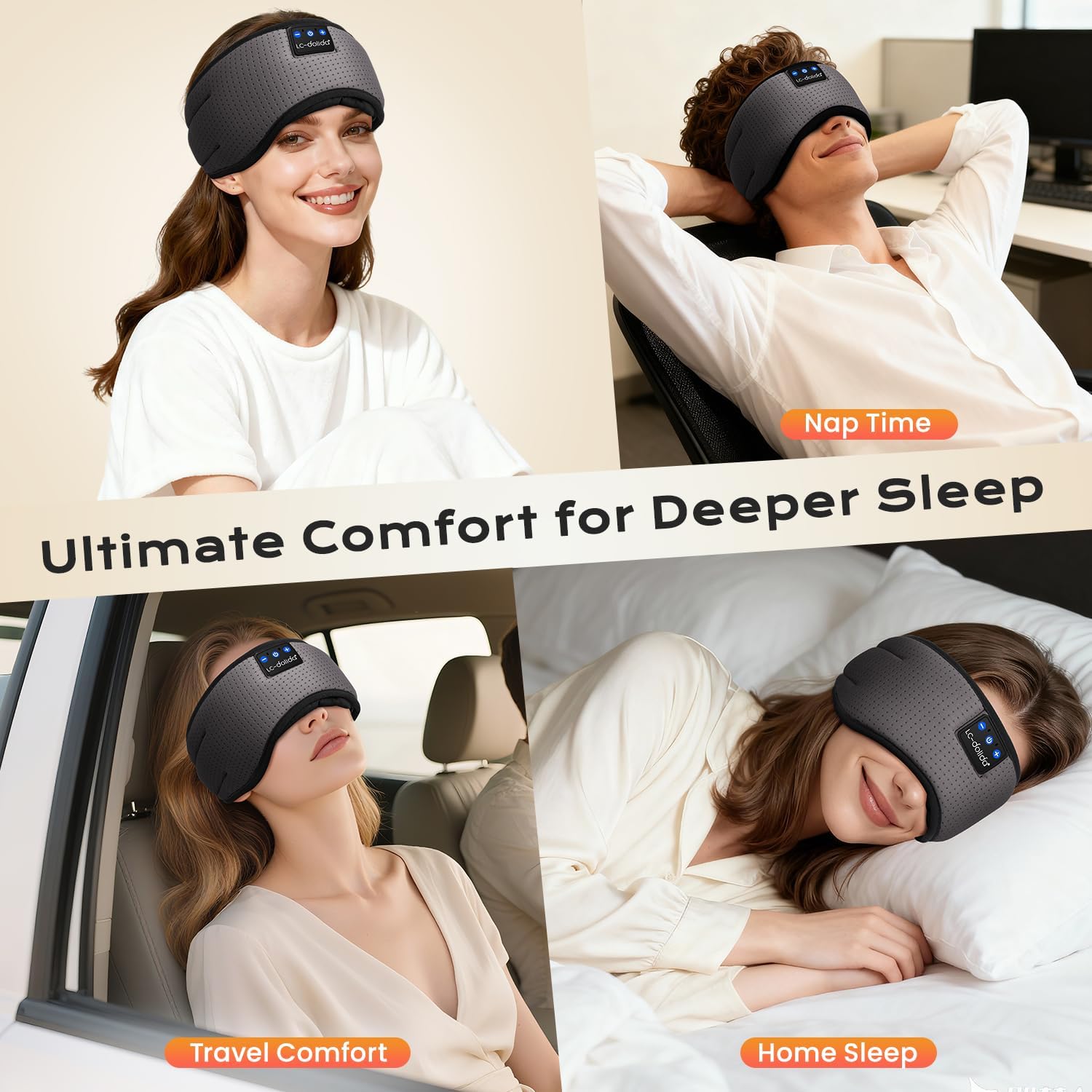Thumbnail 6 de LC-dolida Bluetooth Sleep Mask breathable headphones for sleep