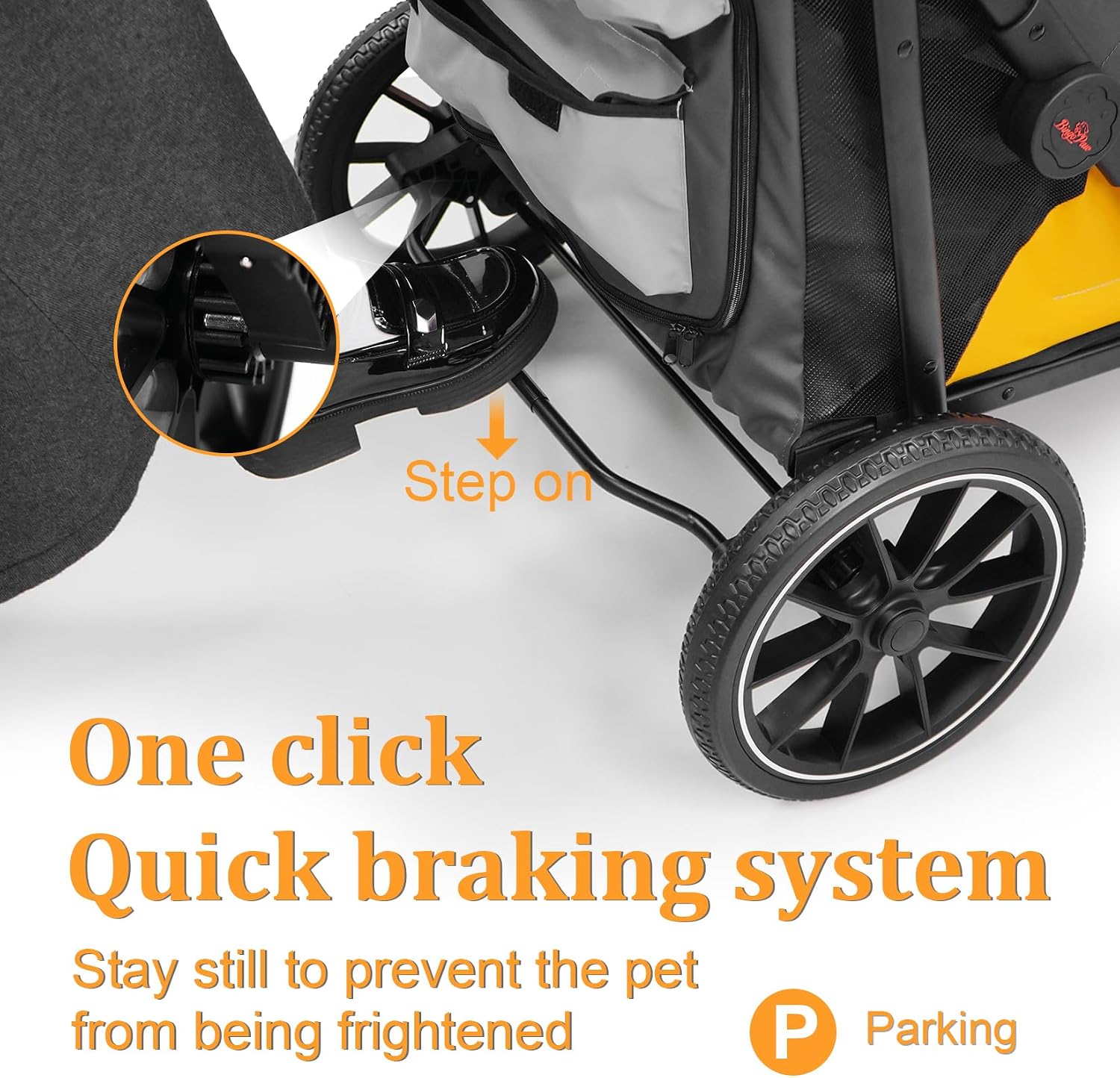 Thumbnail 5 de BingoPaw Large Dog Stroller (Up to 42kg): Portable Outdoor Foldable Pram with One-Click Fold, Dual Entry and Storage