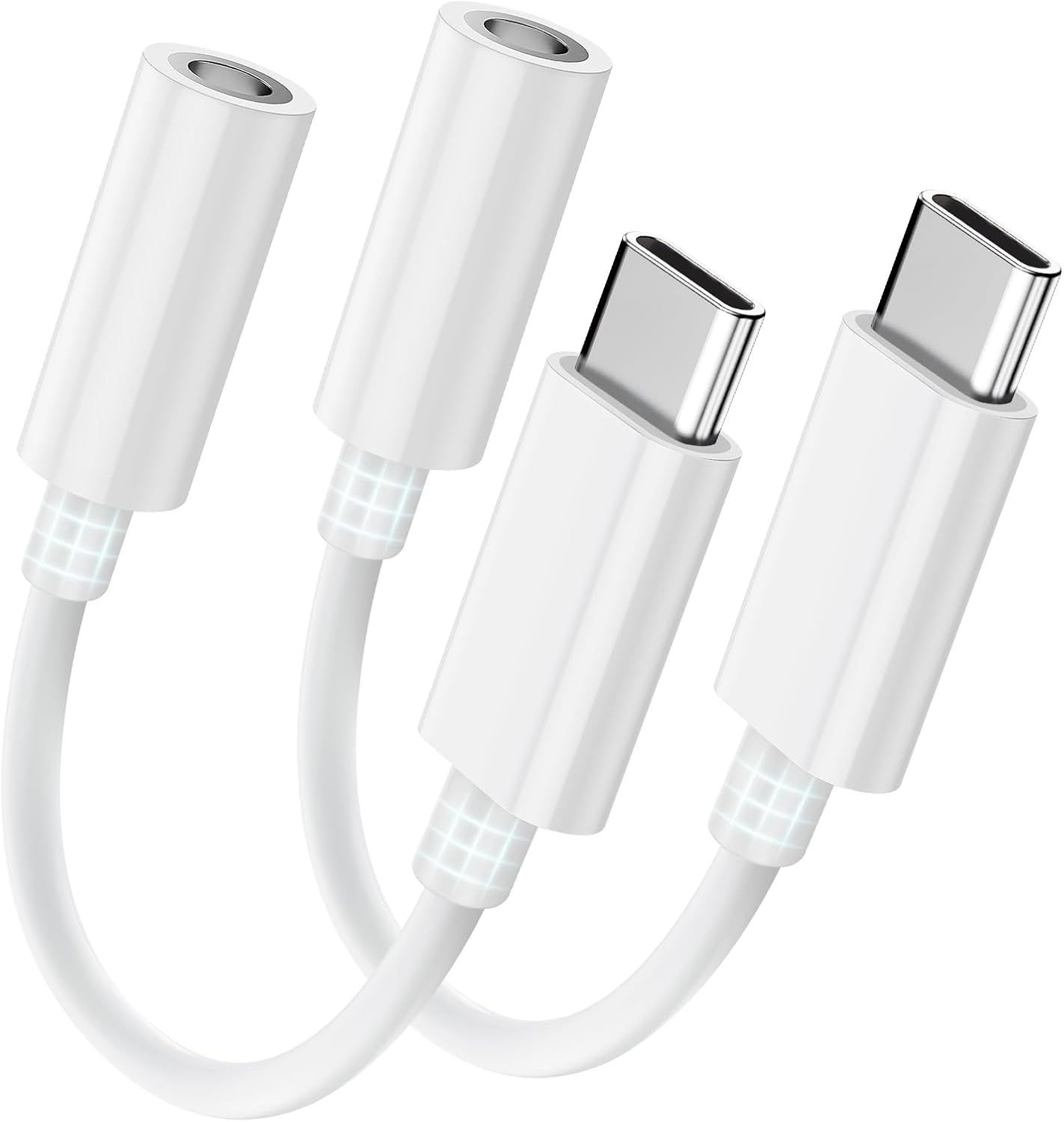 Detalle de Seulliya USB-C to 3.5mm Headphone Jack Adapter (2-Pack) with Hi-Res DAC