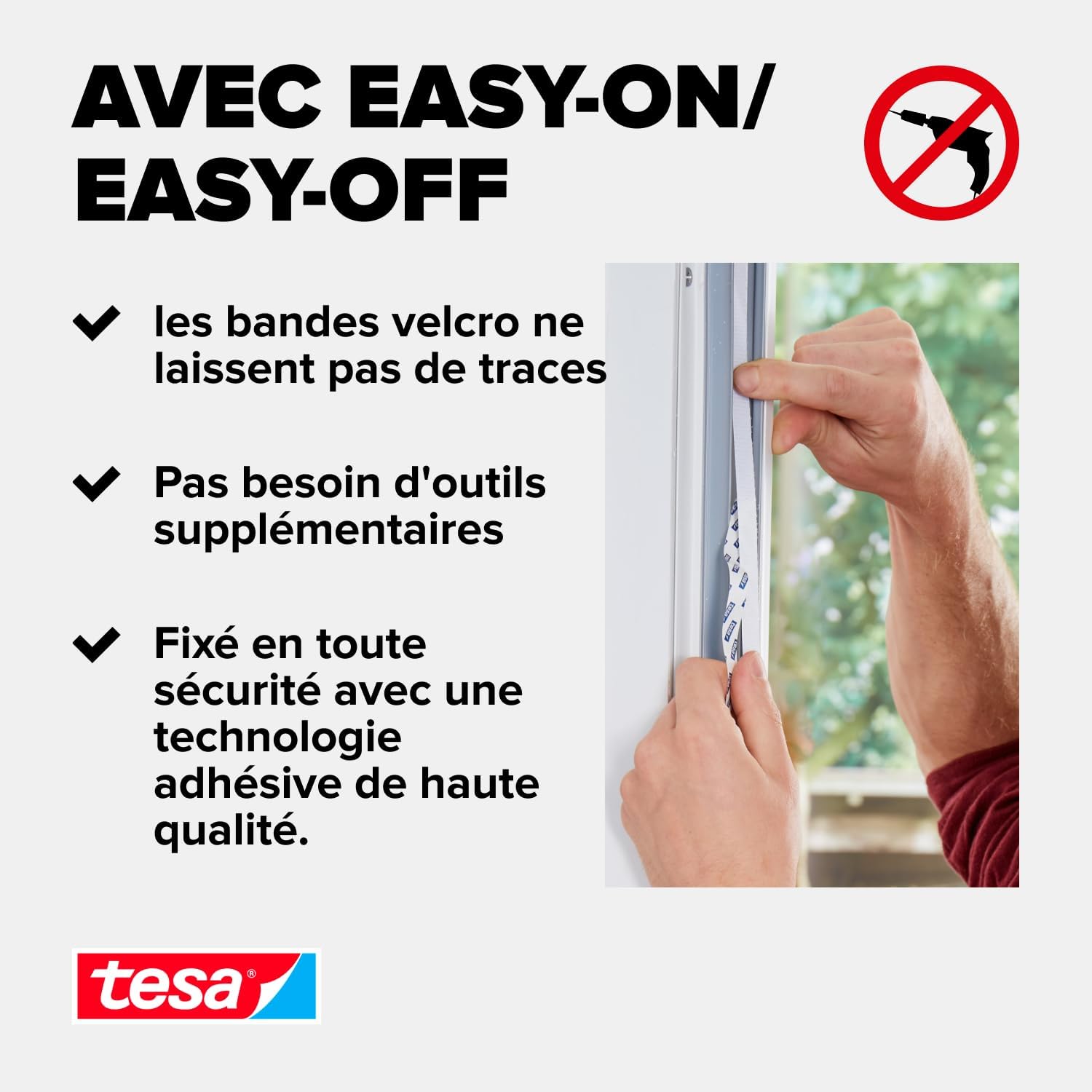 Detalle 2 de Tesa Moustiquaire Comfort Bande pour Fenêtres – Blanc, 130 x 150 cm (55388-00020-00)
