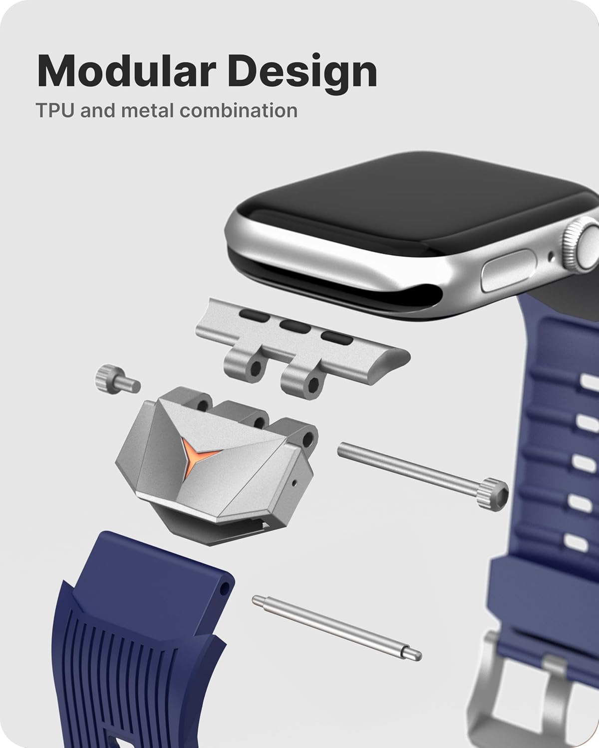 Detalle de Fullmosa Apple Watch Strap with Bumper Case for Series 9/8/7 (45mm) and SE/6/5/4 (44mm)