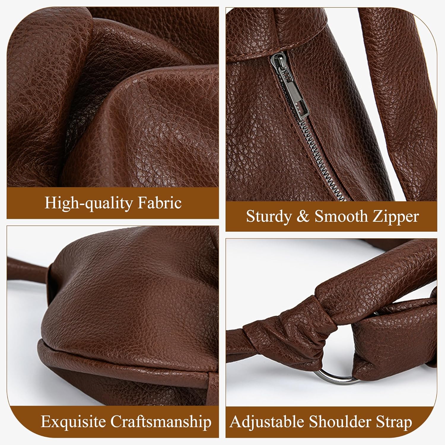 Thumbnail 6 de Mabecol Damen Umhängetasche aus PU-Leder – Hobo/Shopper mit verstellbarem Schultergurt