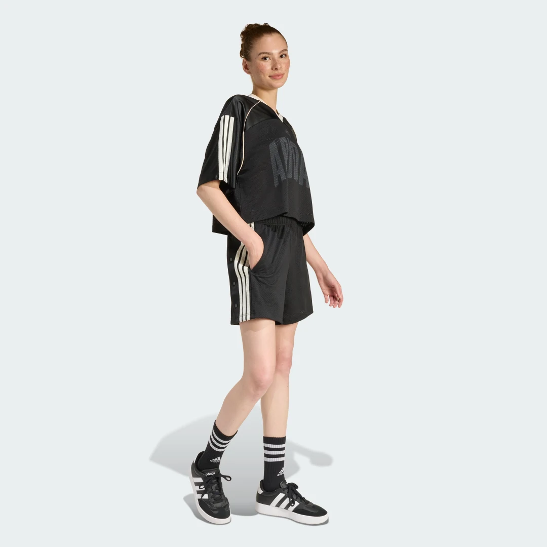 Detalle de Pantalón corto de malla Stadium de Adidas (negro) – comodidad y rendimiento para entrenar