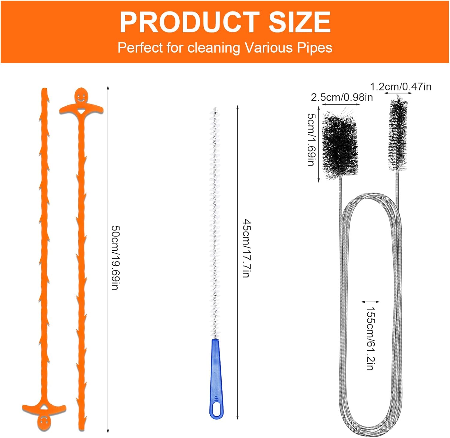 Thumbnail 1 de Drain Unblocker Cleaner Brush Tool 4PCS