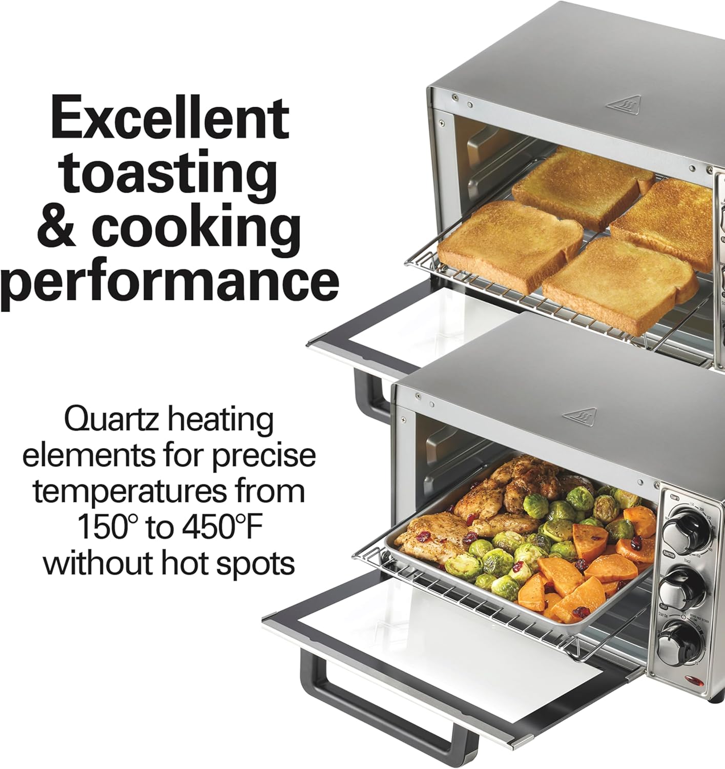 Detalle 2 de Hamilton Beach 31401 Countertop Toaster Oven & Pizza Maker (Stainless Steel) — 4-Slice Capacity