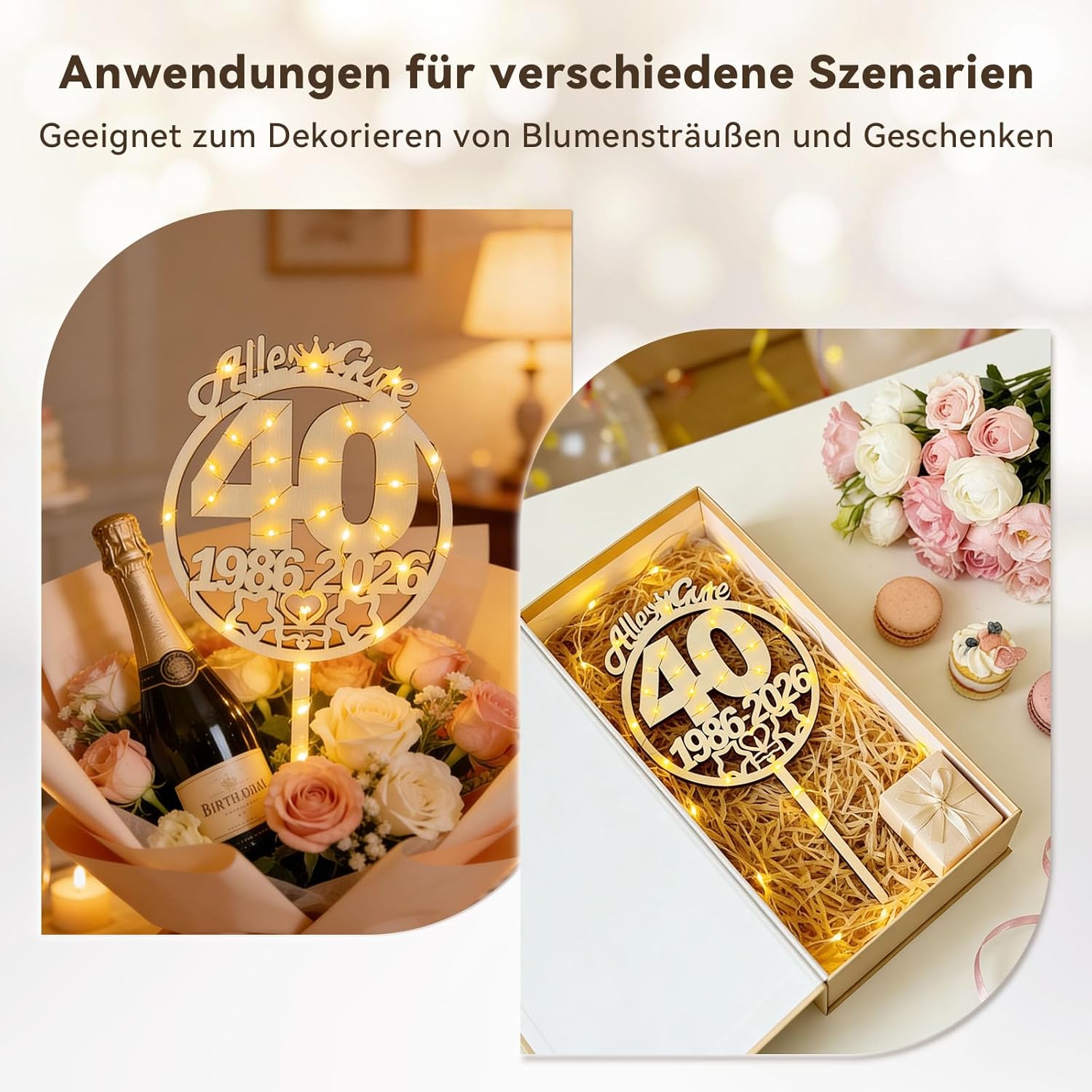 Thumbnail 3 de Seutgjie 40. Geburtstag Cake Topper 27x13 cm 🎂