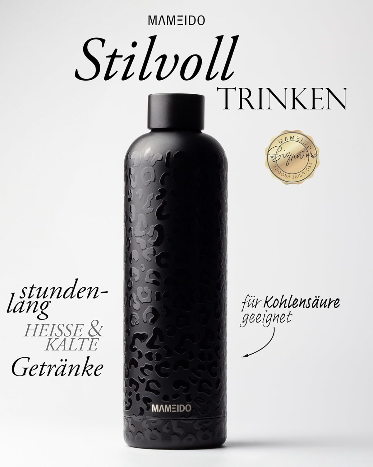 Detalle de MAMEIDO Thermosflasche 750 ml Femme Fatale – Edelstahl, auslaufsicher, BPA-frei