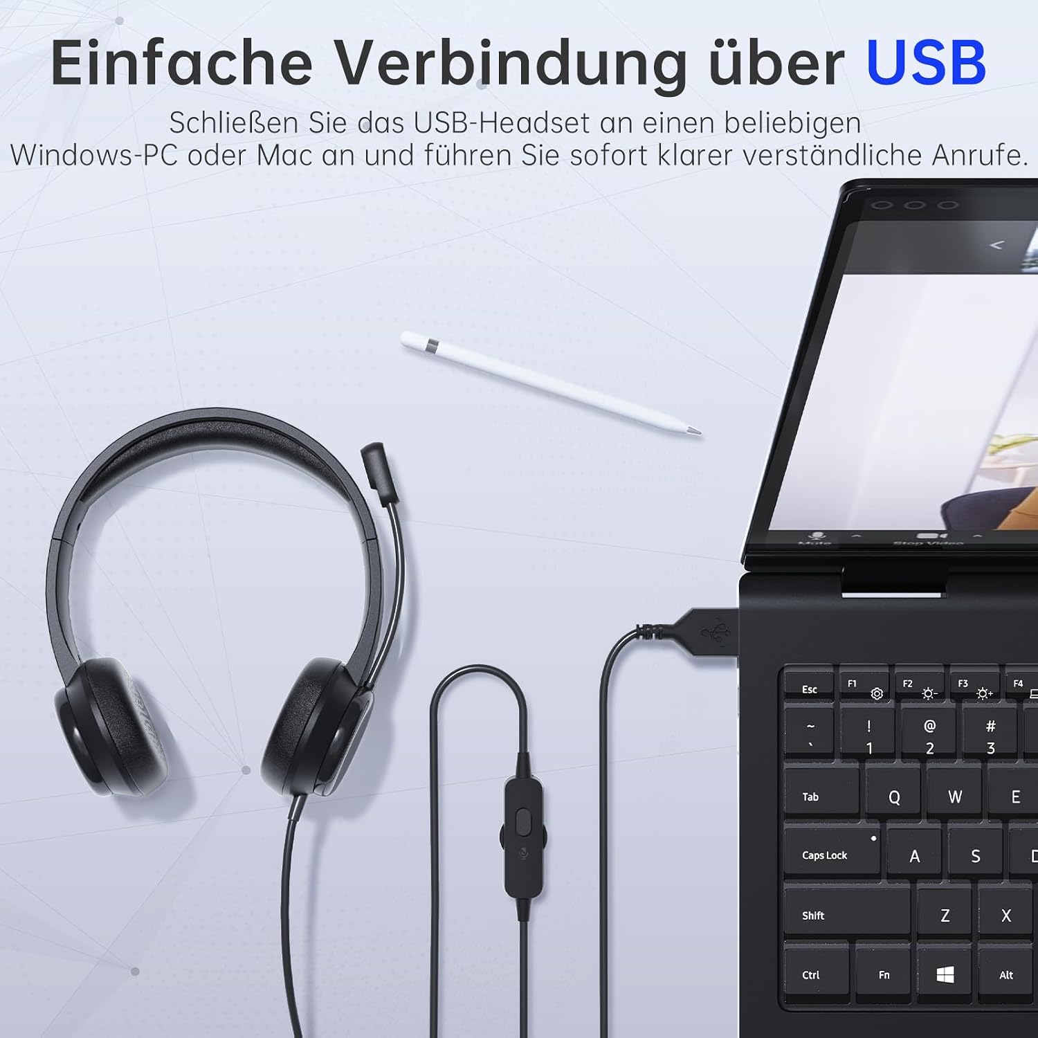 Detalle de syndesmos USB Headset mit Mikrofon 135 g