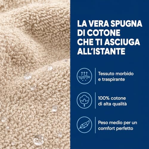 Detalle 2 de Caleffi Accappatoio Uomo Donna Spugna 100% Cotone con Cappuccio e Cintura