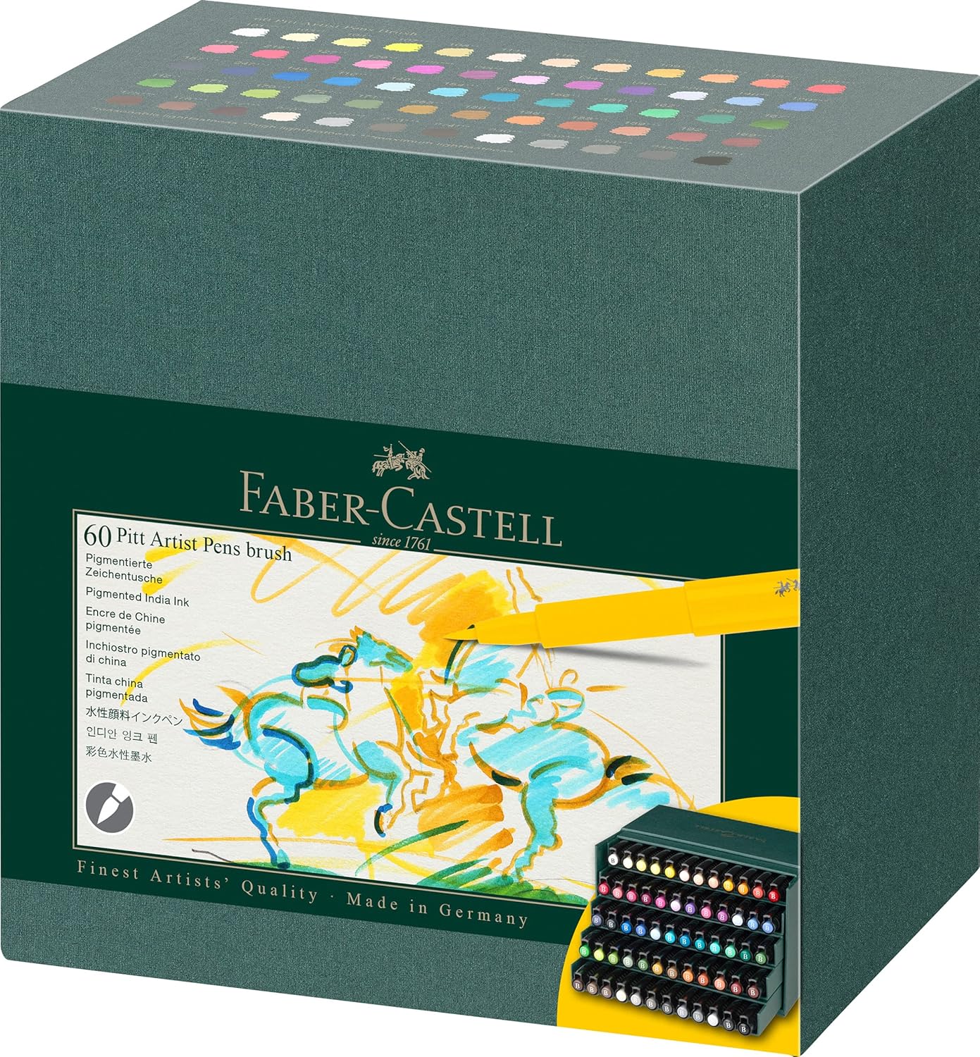Detalle de Faber-Castell Pitt Artist Pen Brush 60er Atelierbox – Pinselstifte Set