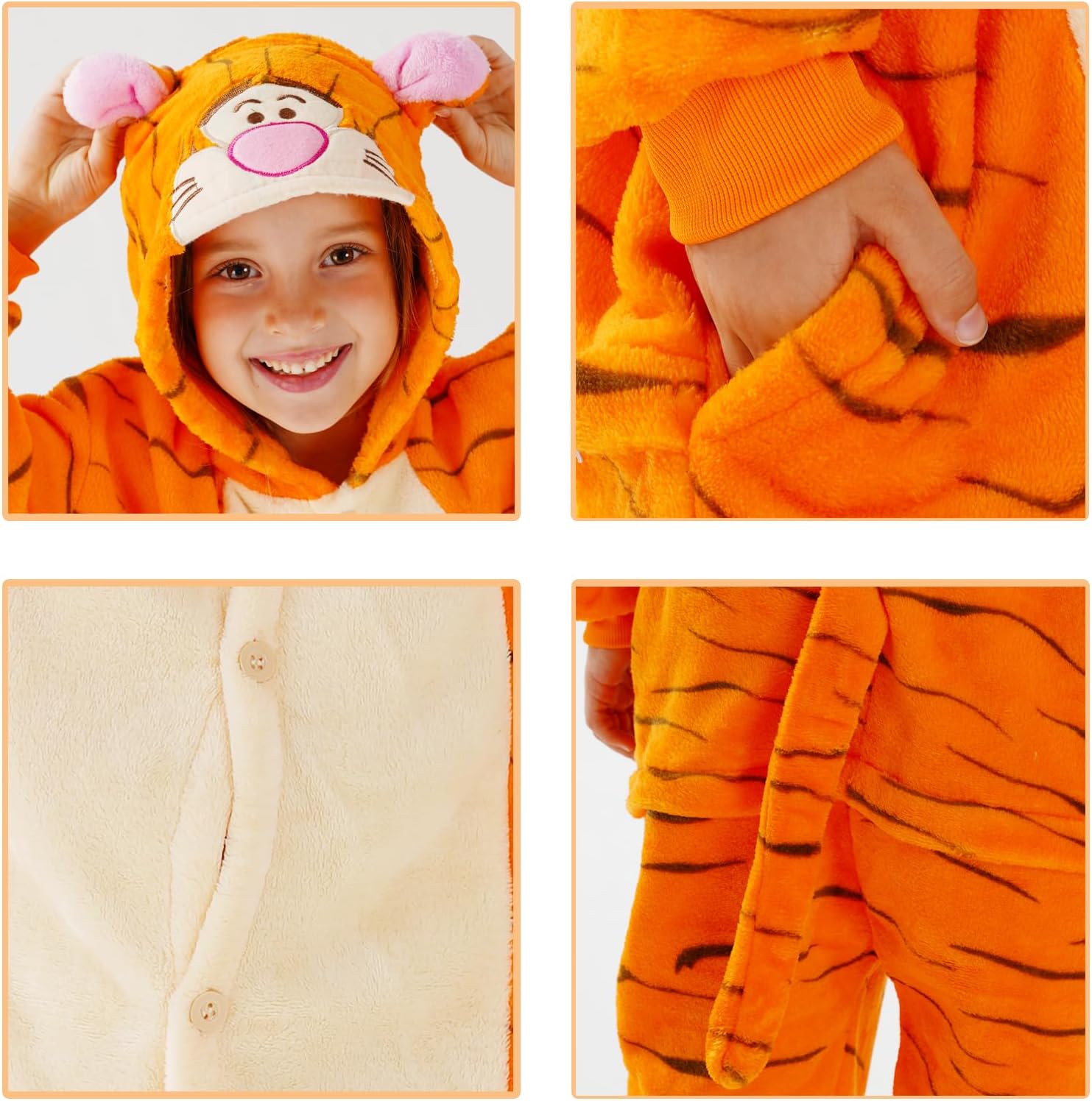 Detalle 1 de SCOPUCI Kids' Animal Onesie Pajamas, Flannel