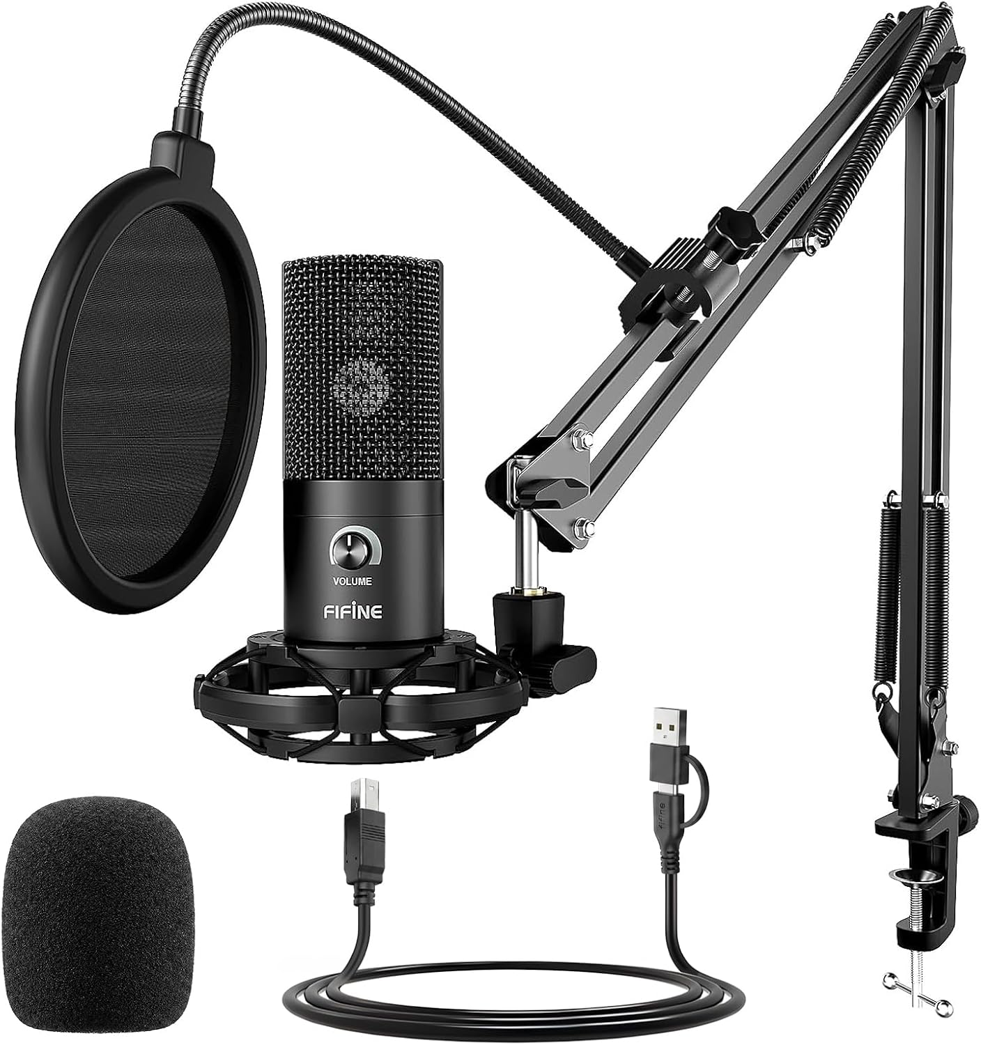 Detalle de FIFINE USB Mikrofon PC Gaming – Studioqualität für Streaming, Podcast und Games