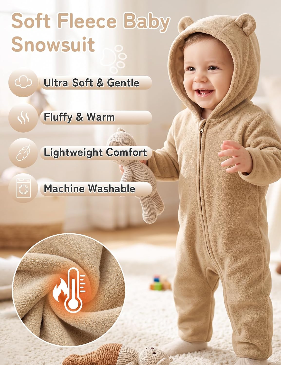 Detalle de Babymine Baby Snowsuit Fleece