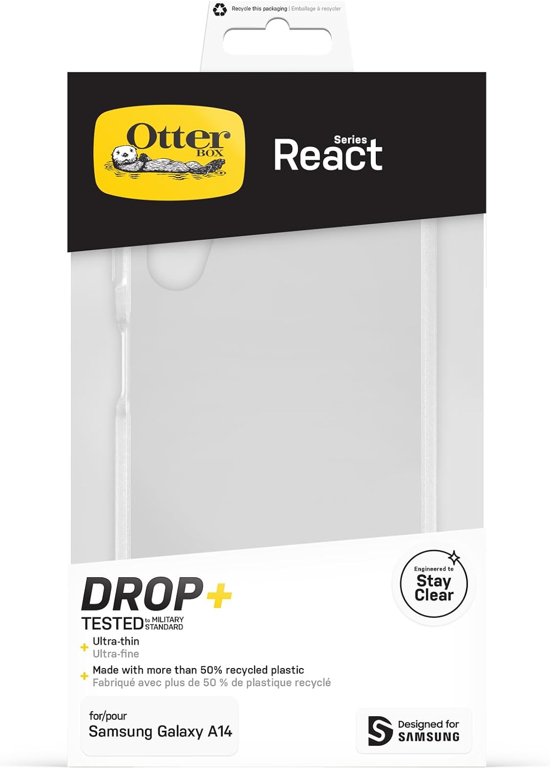 Detalle de OtterBox React Series pour Samsung Galaxy A14 – coque ultra-mince et résistante