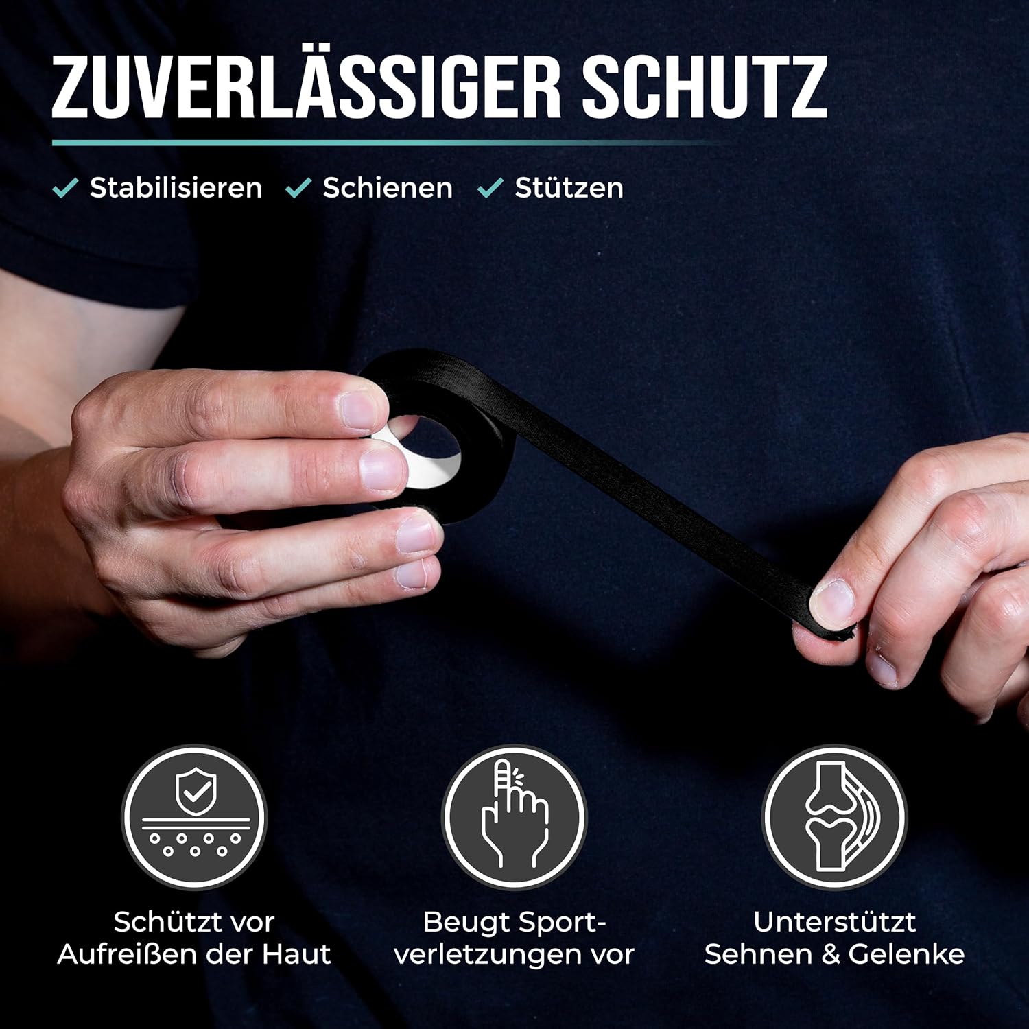 Thumbnail 1 de PULLUP & DIP Fingertape extra stark – 3 Rollen (30 m) Finger Tape für Klettern, BJJ, Handball & Torwarttraining