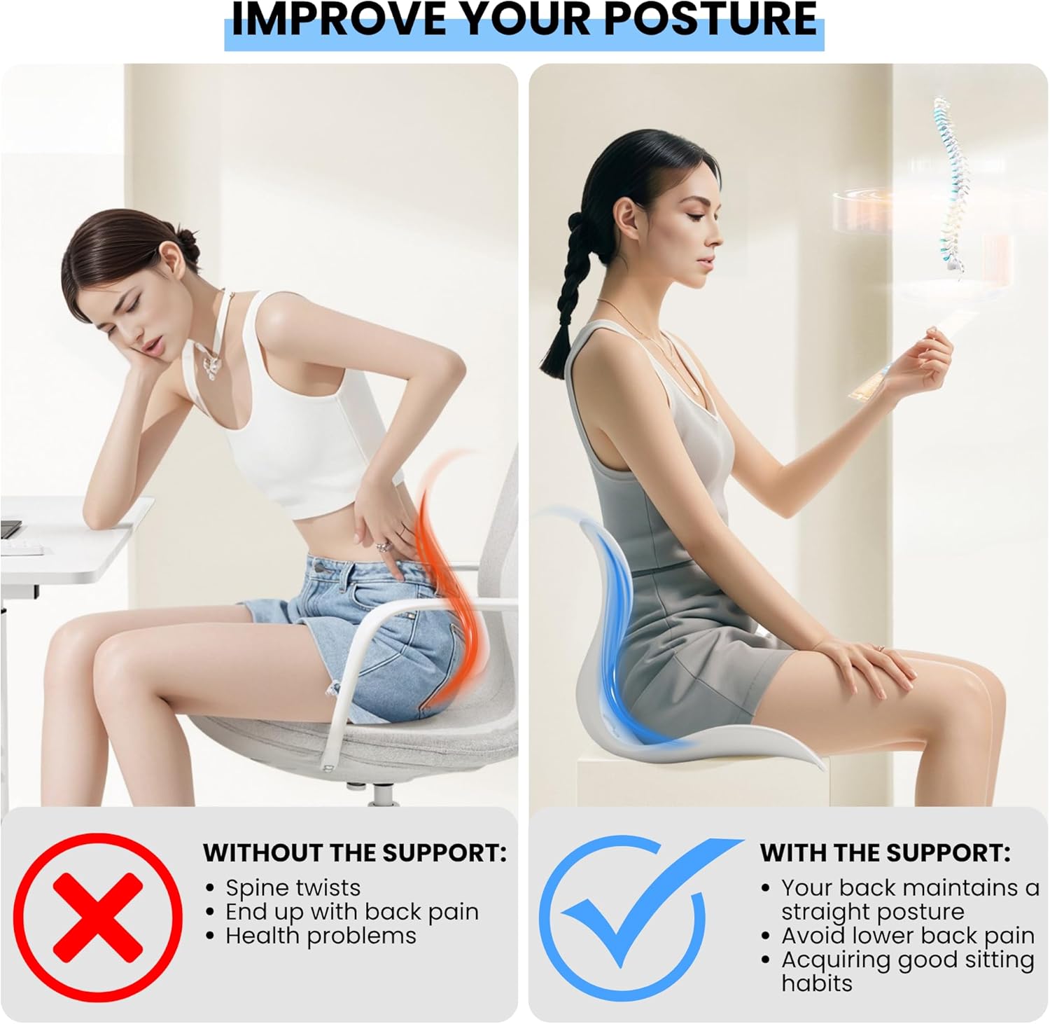Thumbnail 5 de Silla Correctora de Postura con soporte lumbar 200 kg