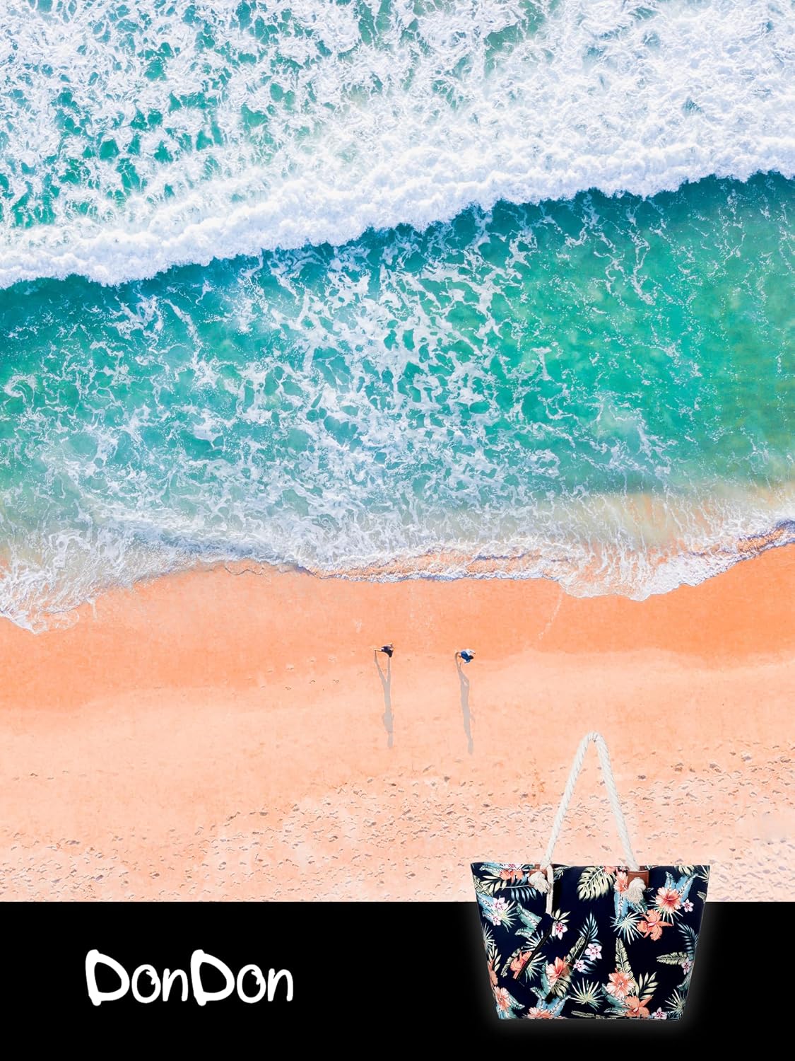 Thumbnail 6 de DonDon Grande borsa da spiaggia idrorepellente con cerniera e tracolla (formato shopper)