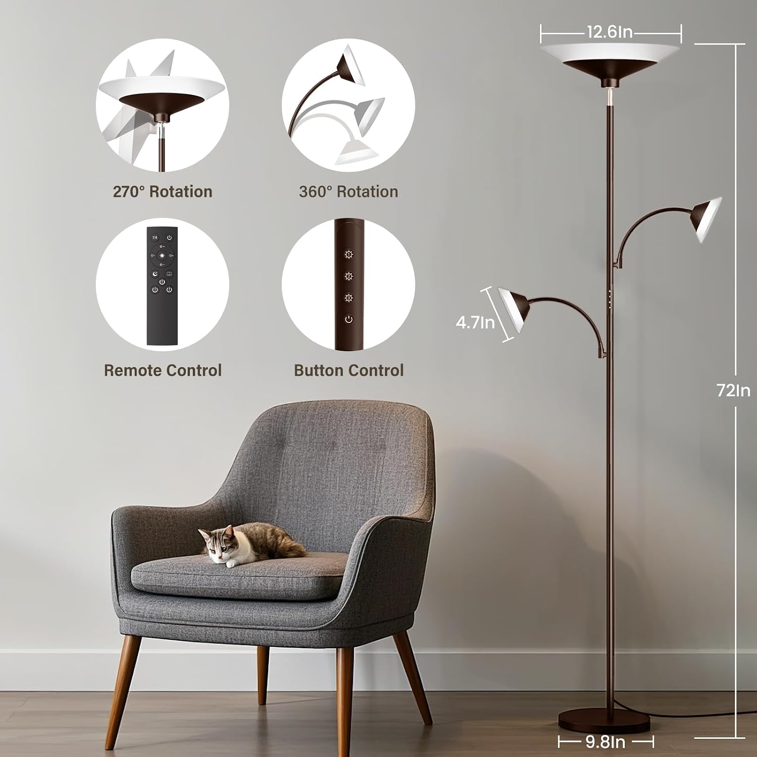 Detalle 2 de SIBRILLE Floor Lamp, 72-Inch