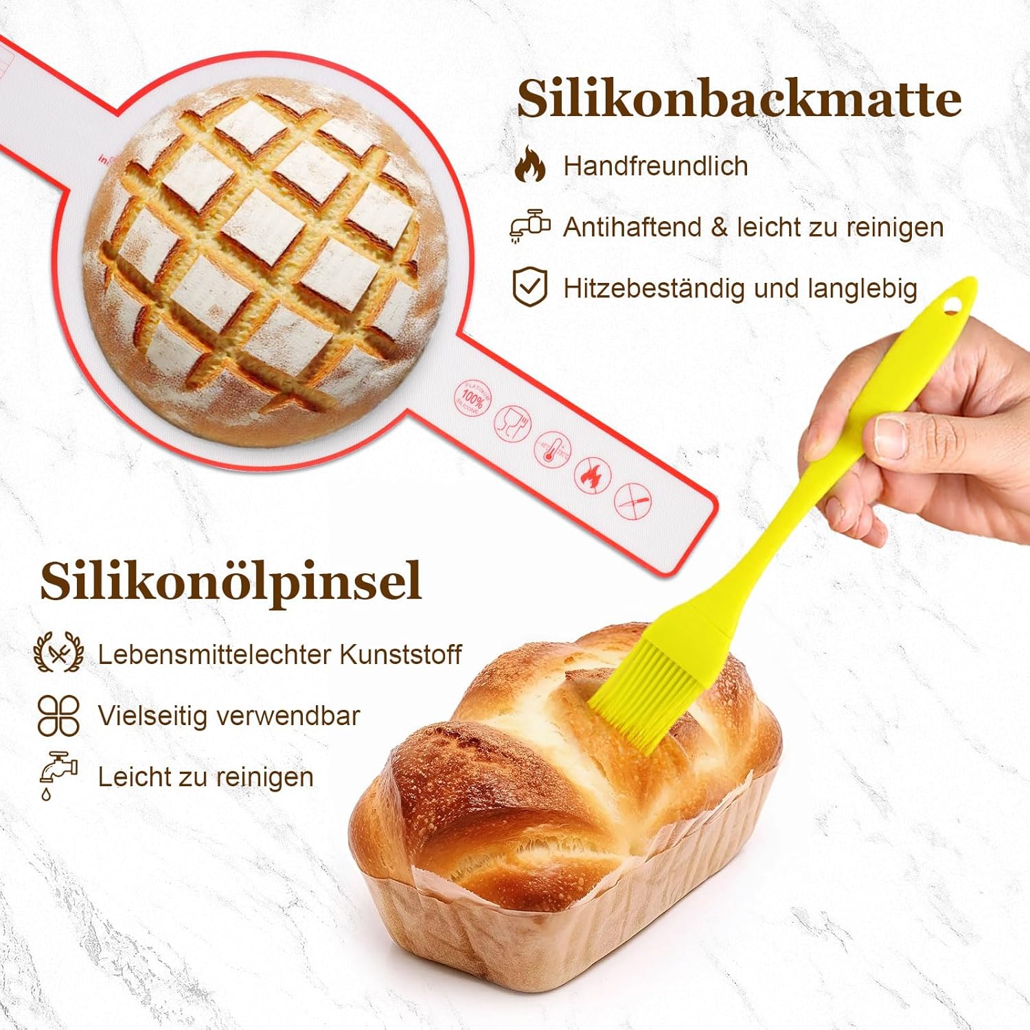 Thumbnail 6 de SHANNA GäRköRbchen 15-teiliges Sauerteig-Starter-Set mit ovalen & runden Gärkorb, Starterglas und Zubehör