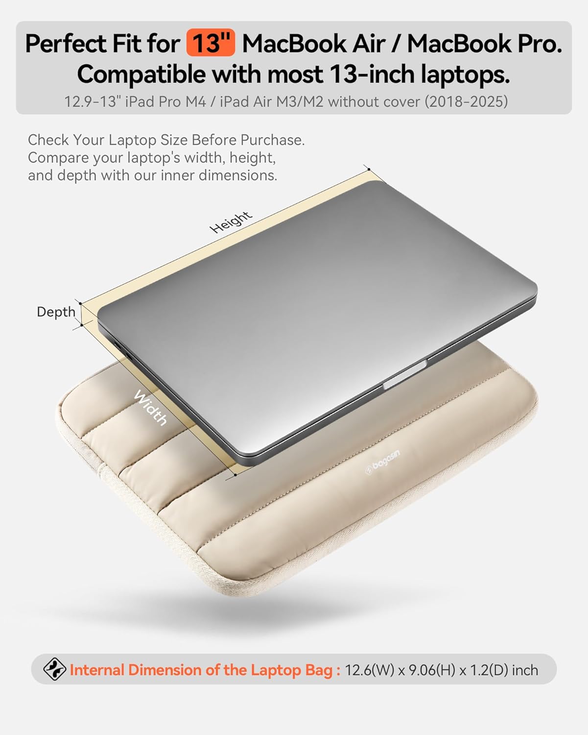 Thumbnail 1 de Bagasin Laptop Sleeve 13.3 inch for MacBook Air