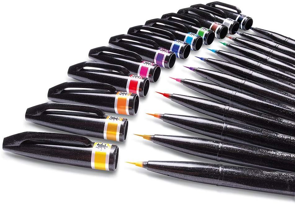 Detalle de Pentel SESF30C-CX Brush Sign Pen Artist – blå penselpenna med extra fin spets