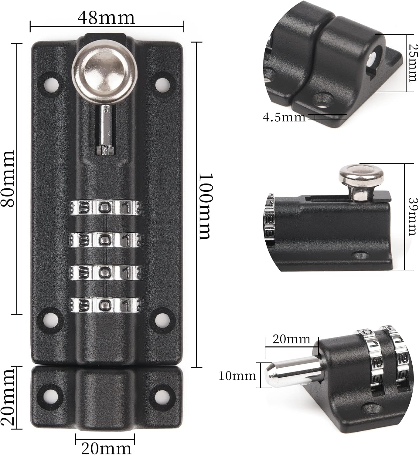Detalle 2 de Weielt Digit Combination Locking Bolt 120mm