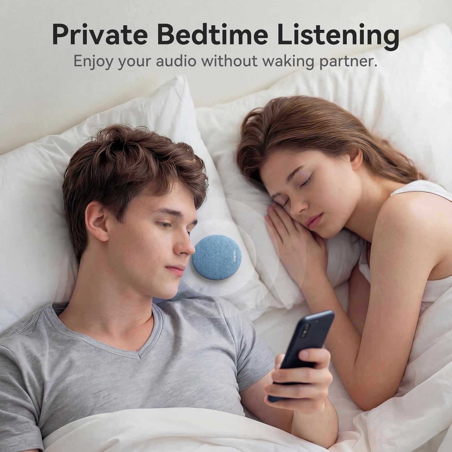 Detalle 2 de Kinglucky X50 Under-Pillow Pillow Speaker with White Noise, Bluetooth, and Sleep Timer (Pink)