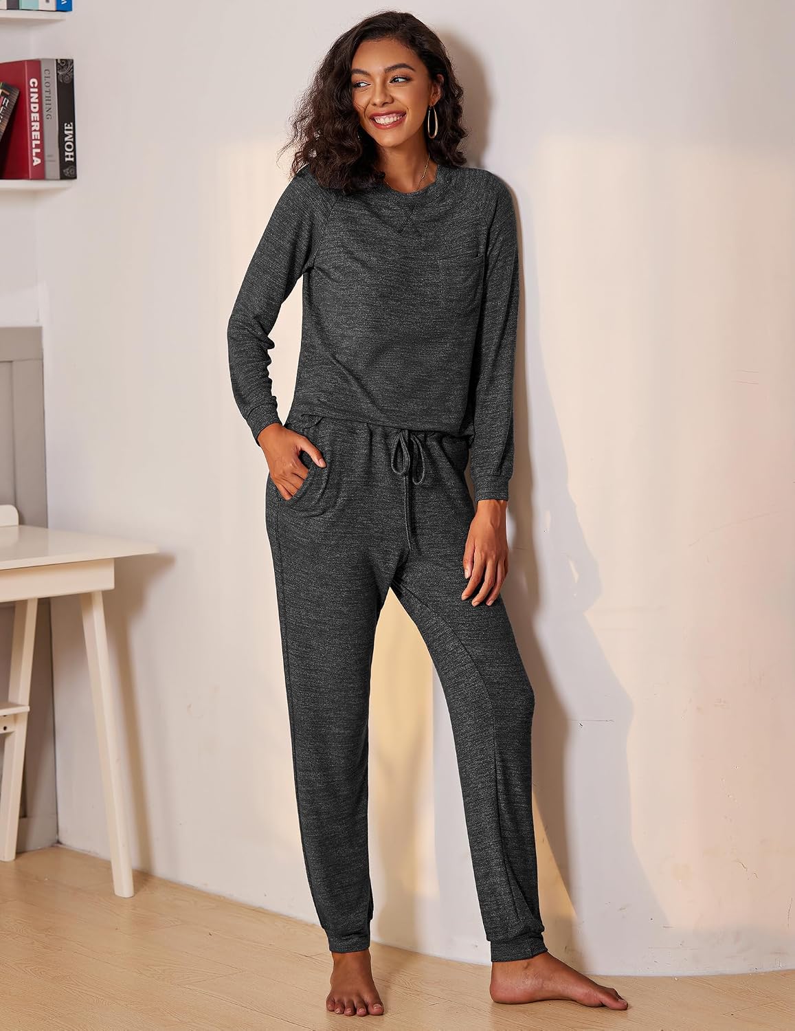 Detalle 2 de Ekouaer Women's Pajama Set, 95% Rayon