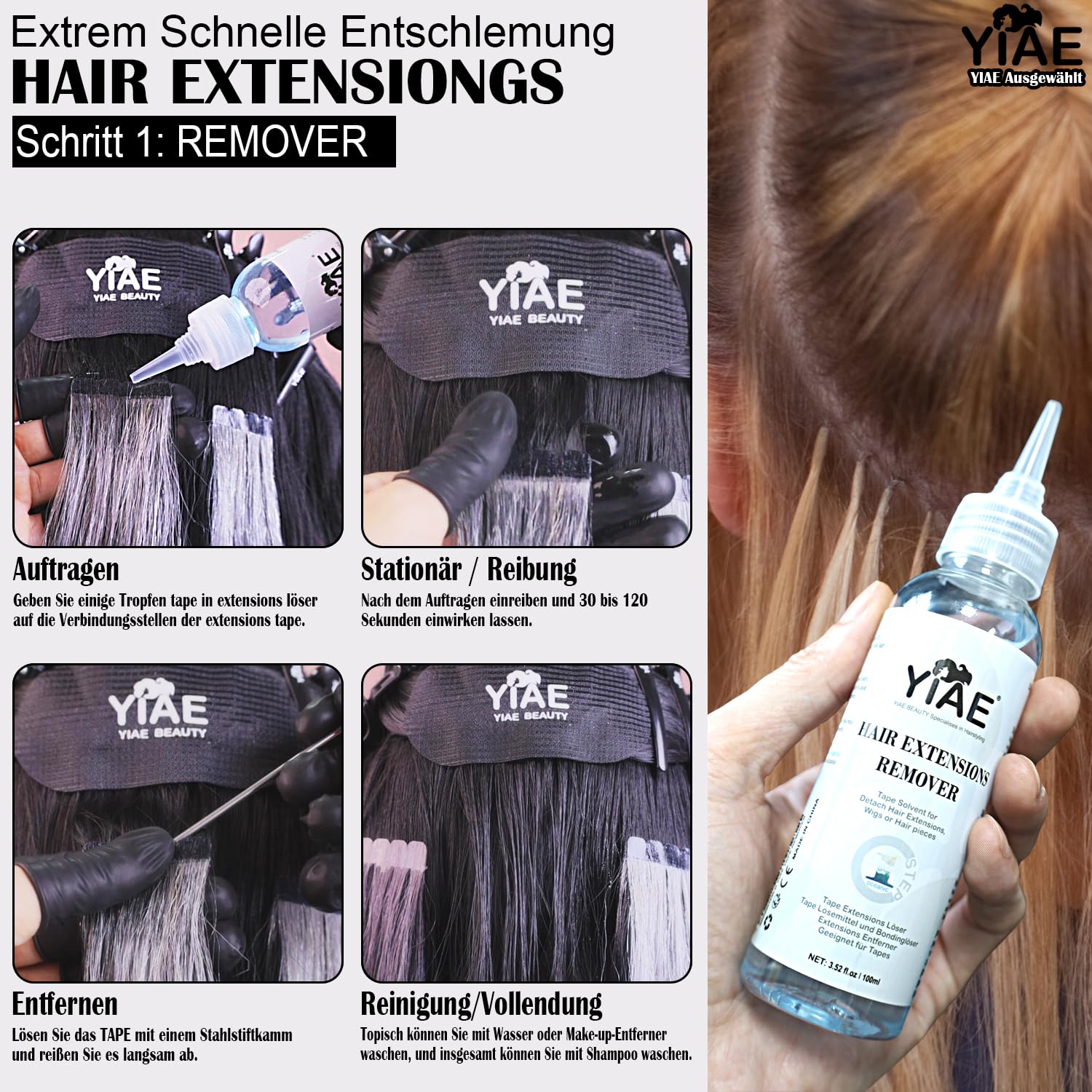 Thumbnail 4 de YIAE Ausgewählt Profi-Set Tape Extensions 200 ml