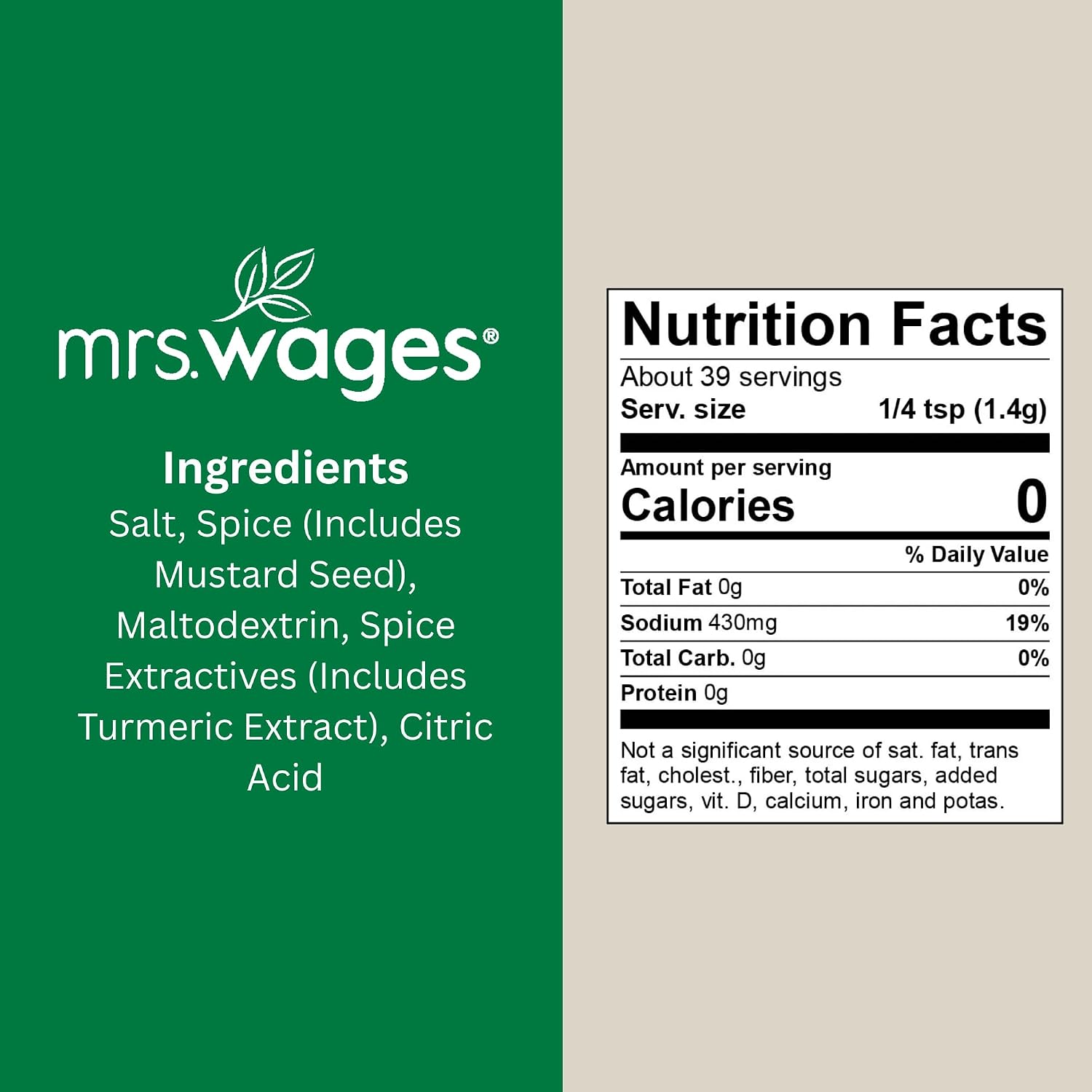 Detalle 2 de Mrs. Wages Sweet Pickle Refrigerator Mix, 1.9 oz