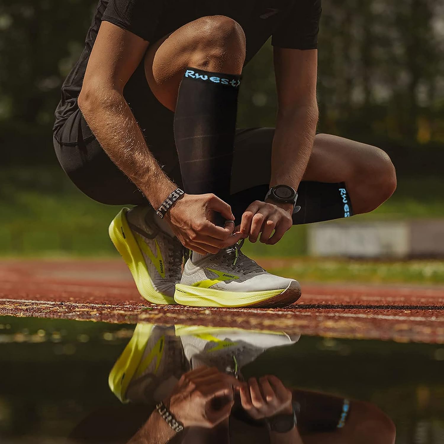 Detalle de Rwest X Calze Compressione Graduata per Donna e Uomo (Sport, Corsa, Bici, Viaggi)