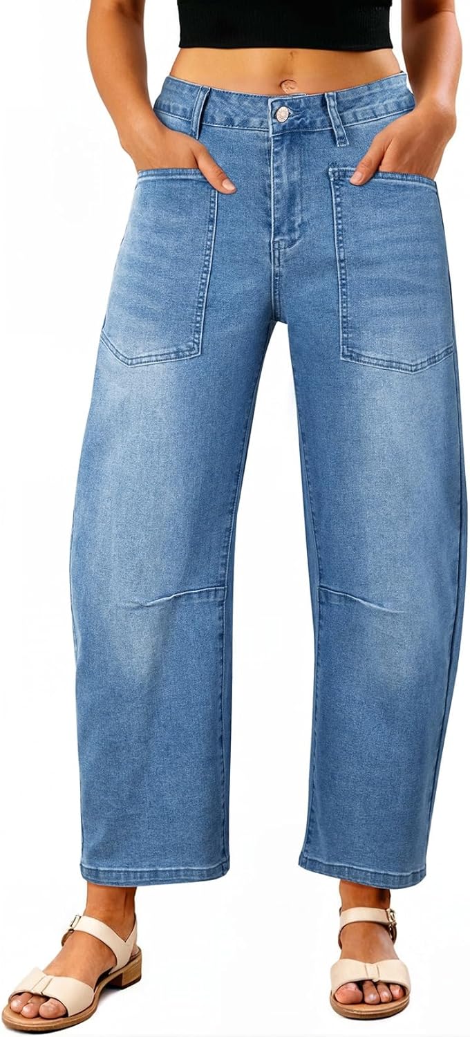 Thumbnail 6 de EVALESS Baggy Barrel Jeans High Waisted Ankle