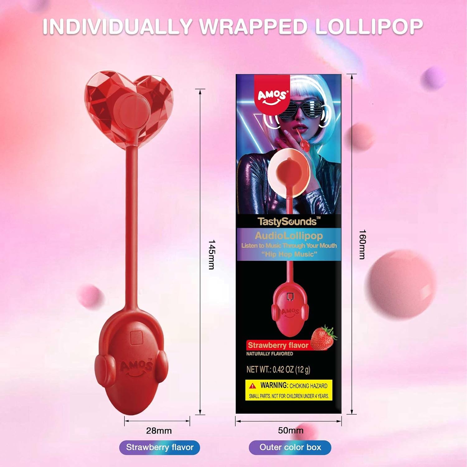 Thumbnail 5 de AMOS Lutscher Audio Lollipop Erdbeere – Musik-Lutscher 🍭