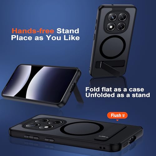 Detalle 2 de Coque pour Redmi Note 14 Pro 5G, étui translucide, 3 modes de support