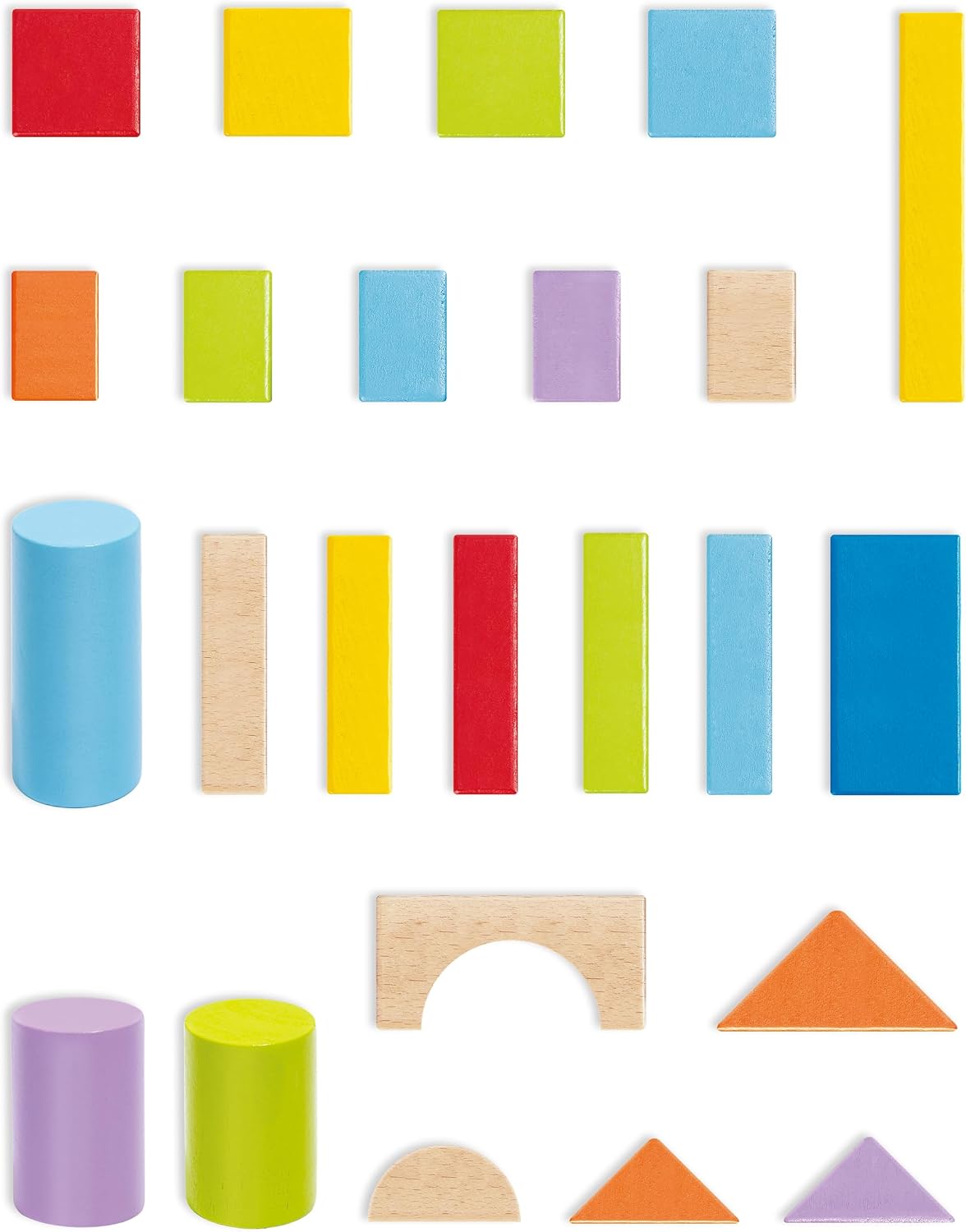 Detalle de Hape Wunderbare Holzbausteine – 101-teiliges Set bunter Klötze ab 12 Monaten