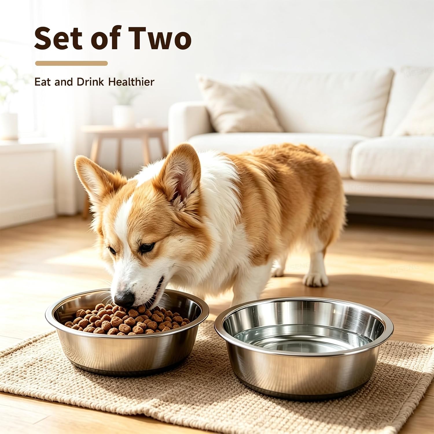 Thumbnail 5 de KISENG KISENG-BB-P-15 Stainless Steel Dog Bowls, 3.8-Cup, 2-Pack