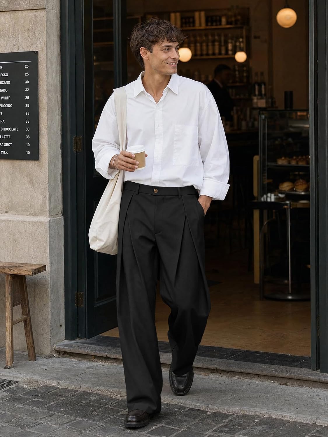 Detalle 2 de Runcati Men's Pleated Dress Pants