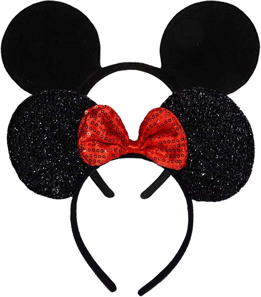 Detalle de FANYITY Mouse Ears Headbands, 2-Piece Set with Polka-Dot Bows