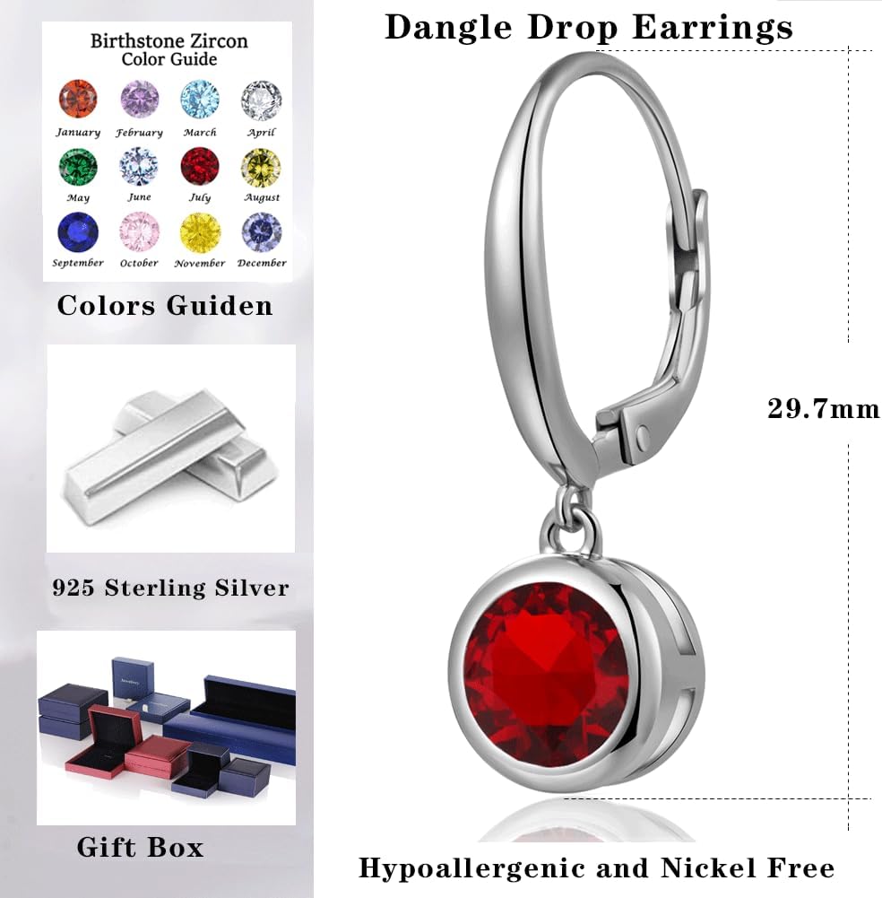 Thumbnail 5 de Jiamiaoi Weißgold-überzogene Hängeohrringe mit Zirkonia (925 Sterling Silber) – Tropfenohrringe in Silber/Roségold