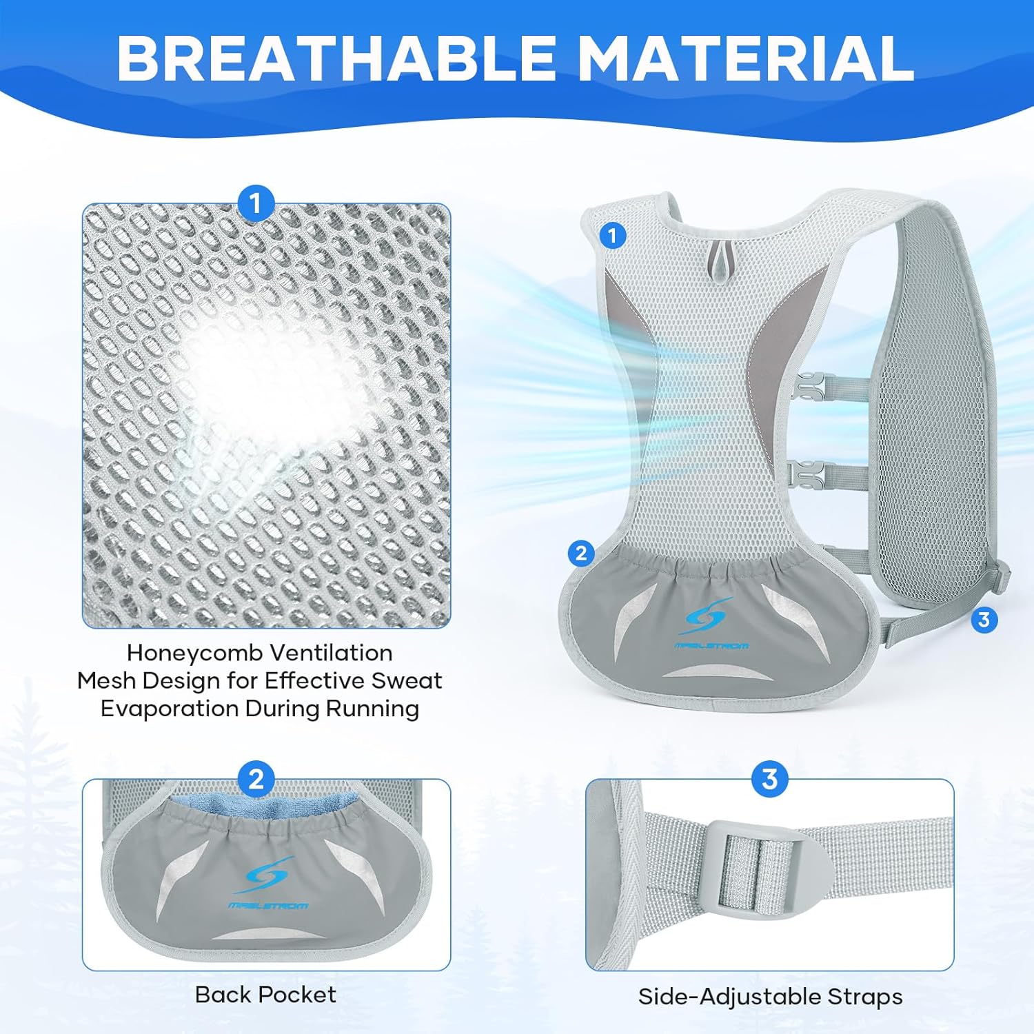 Thumbnail 2 de Maelstrom Running Vest for Women and Men — Adjustable, Lightweight Hydration Vest with 500ml Soft Flask