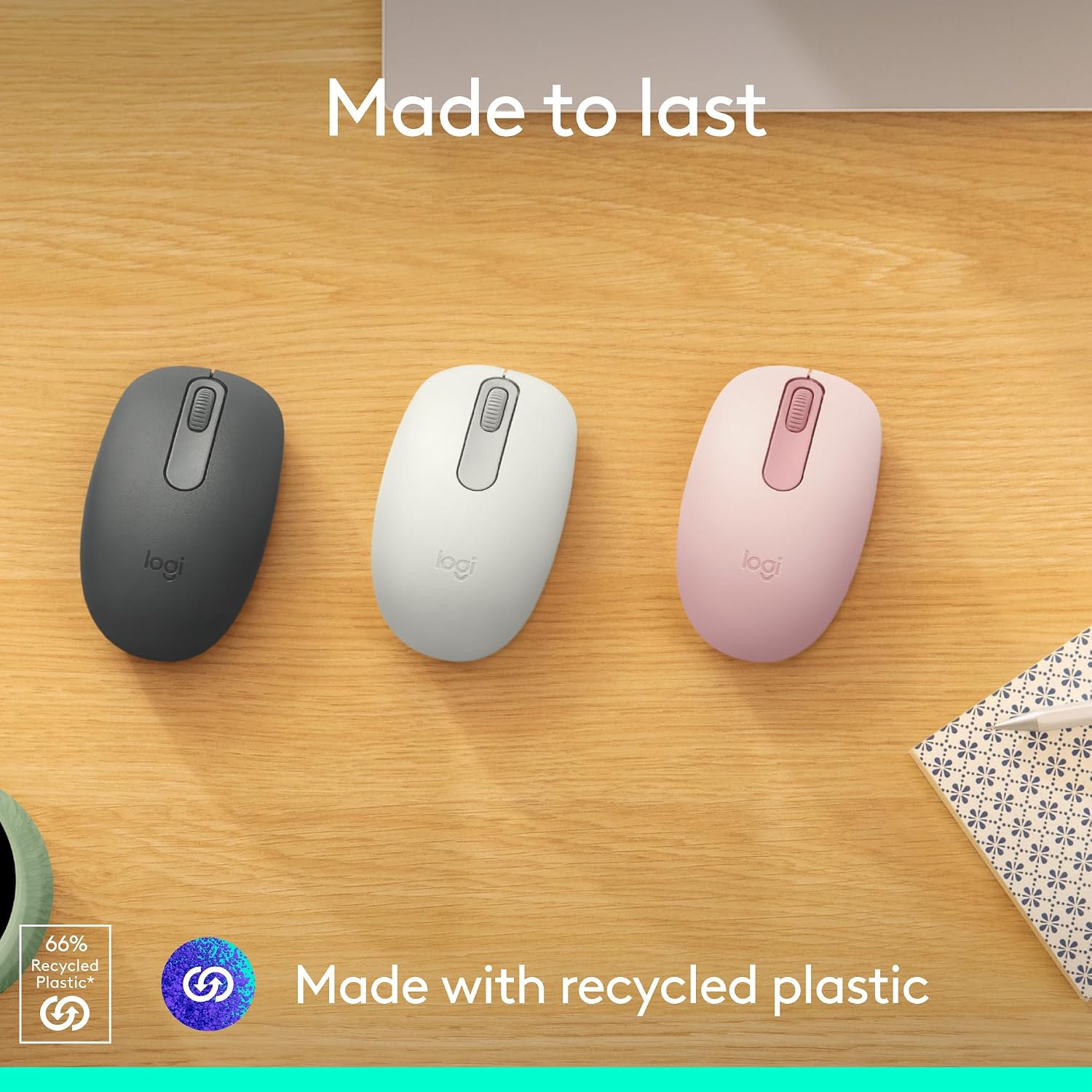 Detalle 2 de Logitech M196 Compact Bluetooth Mouse, Rose, Ambidextrous Design