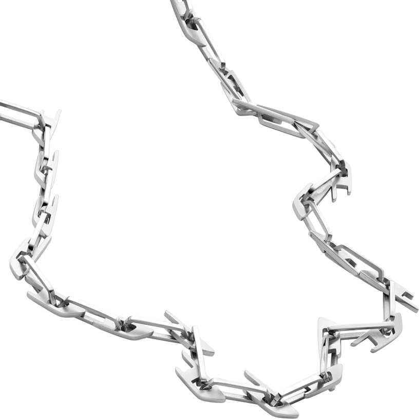 Thumbnail 2 de Diesel Collier pour homme en acier inoxydable avec fermoir mousqueton – finition brossée argentée