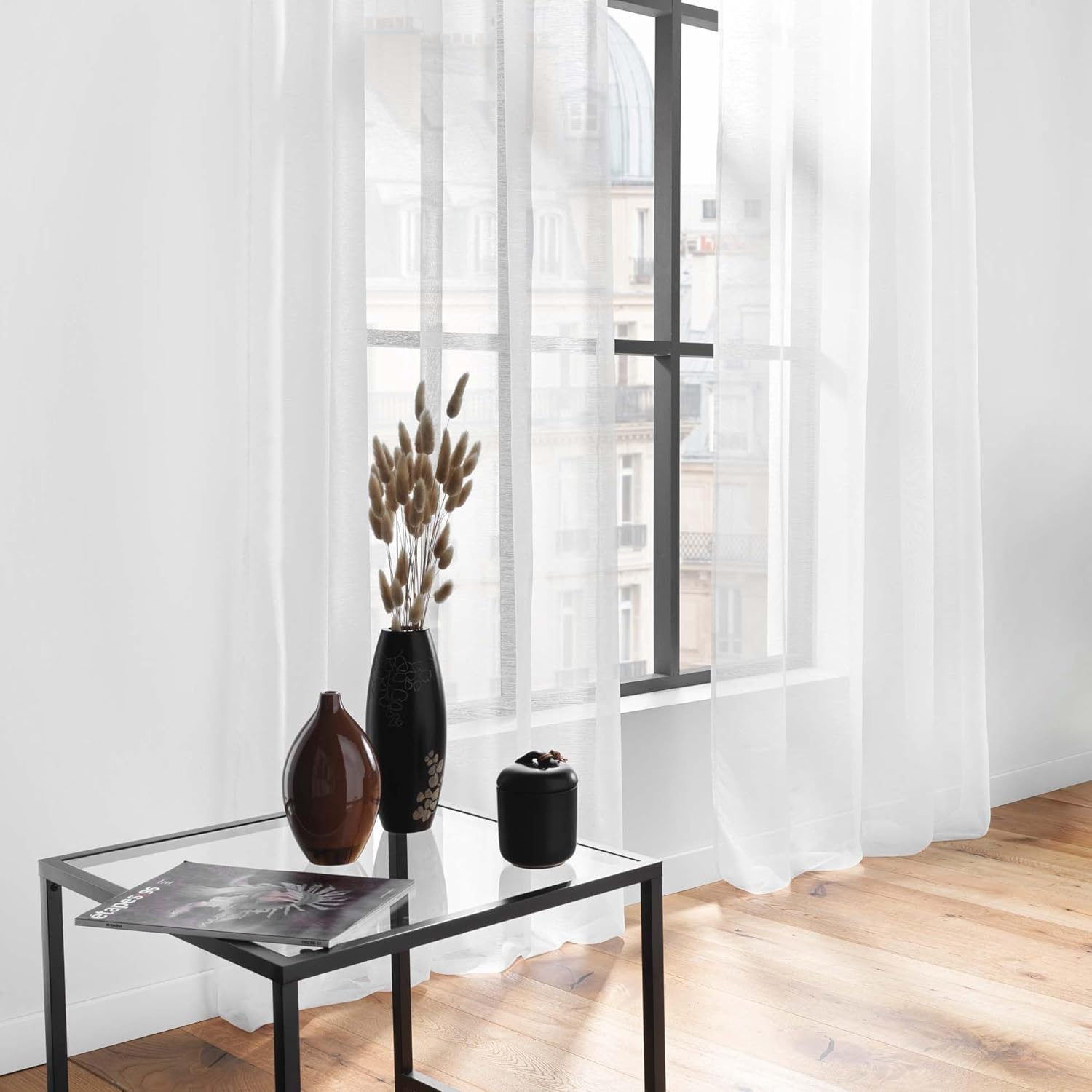 Thumbnail 4 de Douceur d'Intérieur – Voilage XXL à œillets Grande Largeur 400 x 240 cm, Blanc Lissea, Voile Sablé