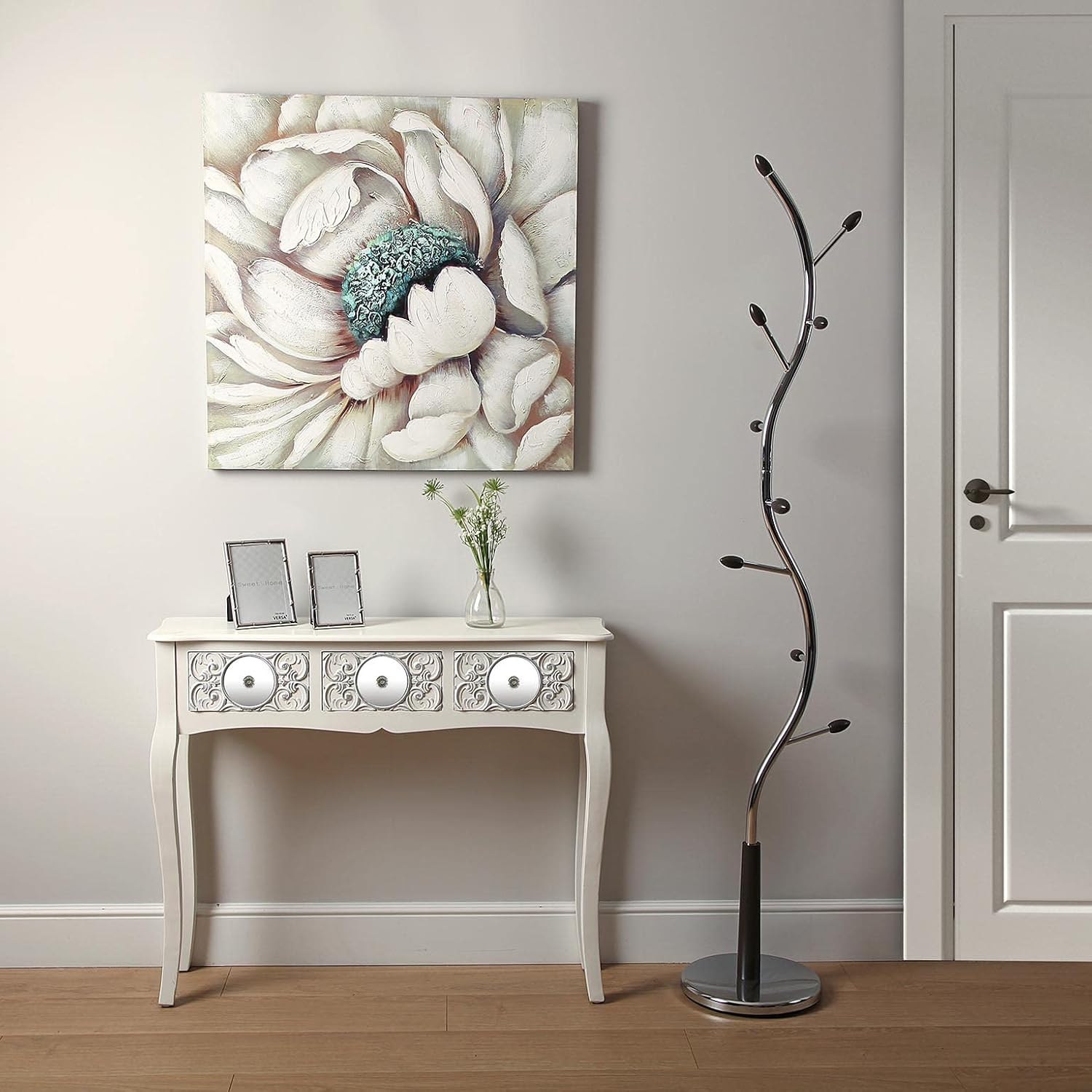 Detalle 2 de Versa Indra Mesa Consola Blanco para Entrada con 3 Cajones 🛋