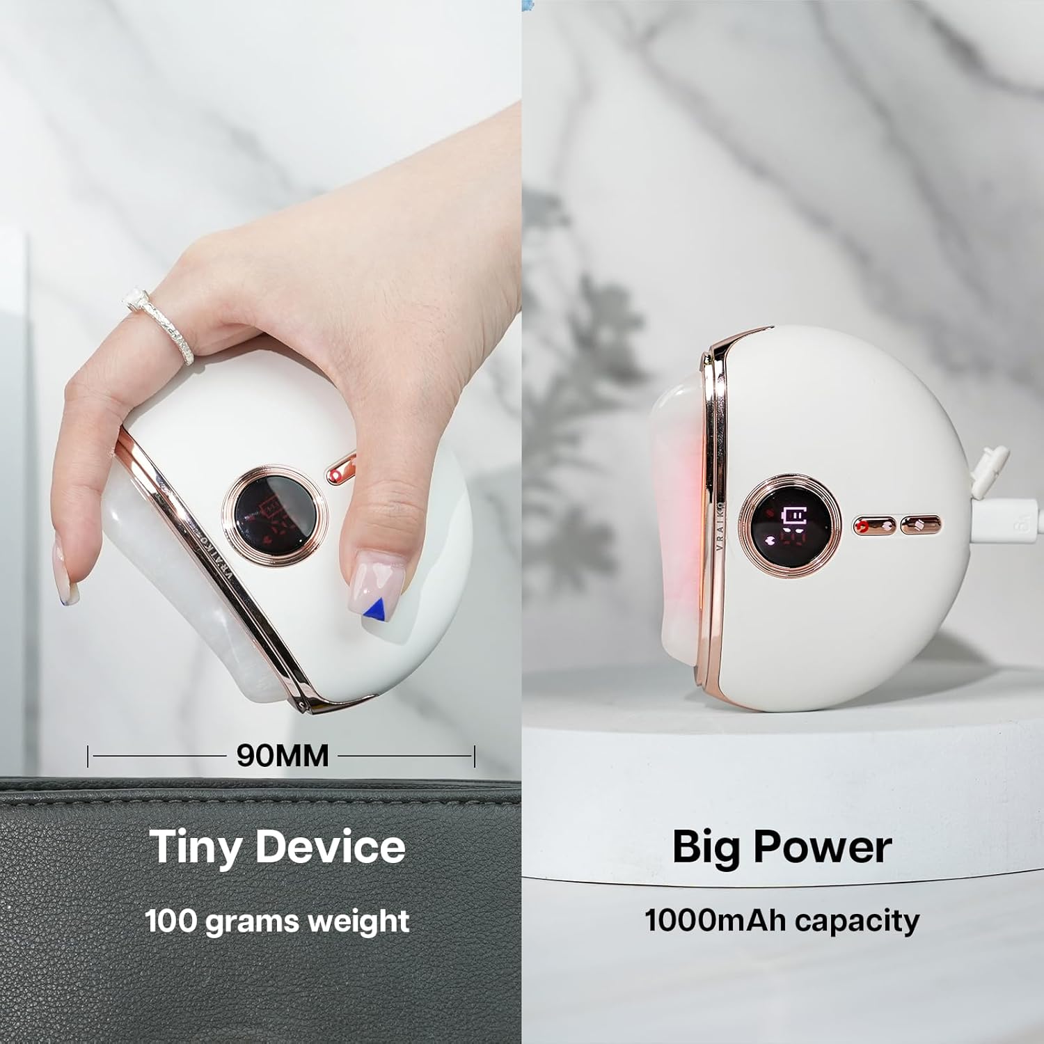 Thumbnail 5 de VRAIKO Aurora elektrisches Gua-Sha Gesichtswerkzeug mit Wärme, Vibration und LED-Lichttherapie