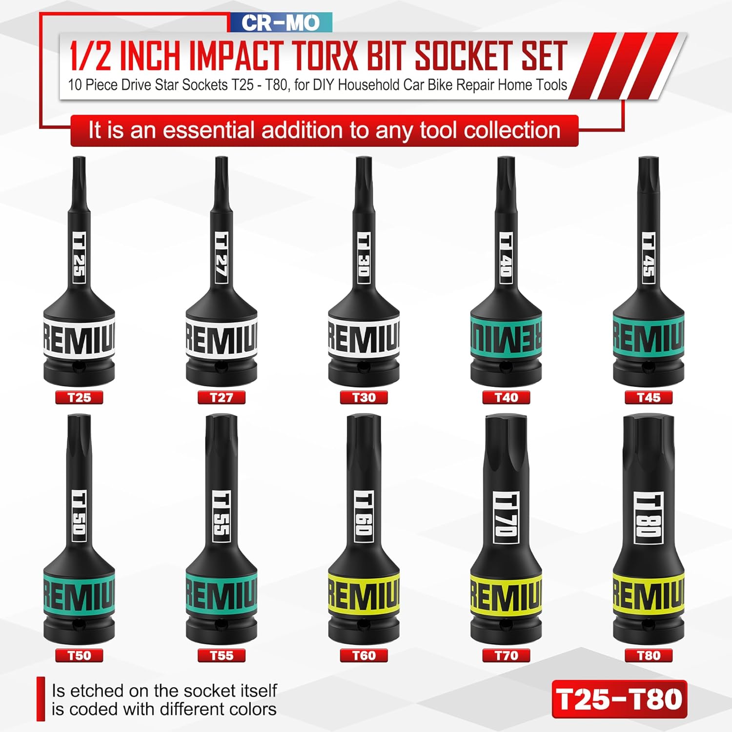 Thumbnail 1 de Aurlloct Chiavi a Bussola Torx 10 pezzi 1/2”