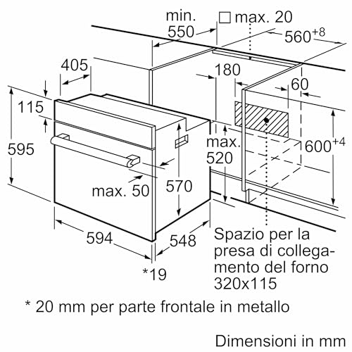 Thumbnail 6 de Bosch HBF011BR0 Serie 2: forno multifunzione in acciaio inox, 66 L