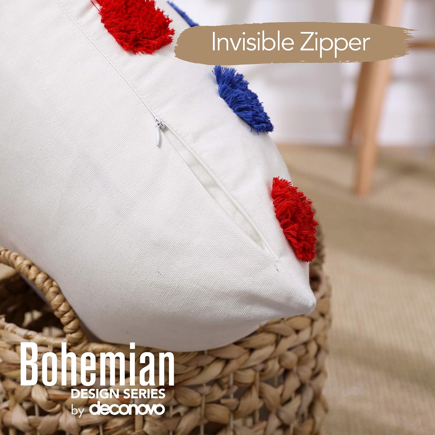 Thumbnail 4 de Deconovo 45cm Cotton Pillowcase Pack of 2