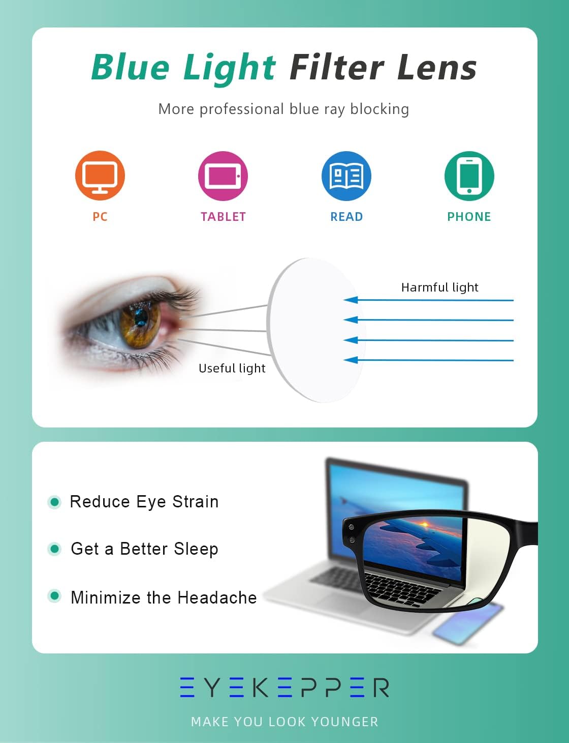 Thumbnail 4 de Eyekepper 7-Pack Reading Glasses with Blue Light Blocking ( +3.50 )