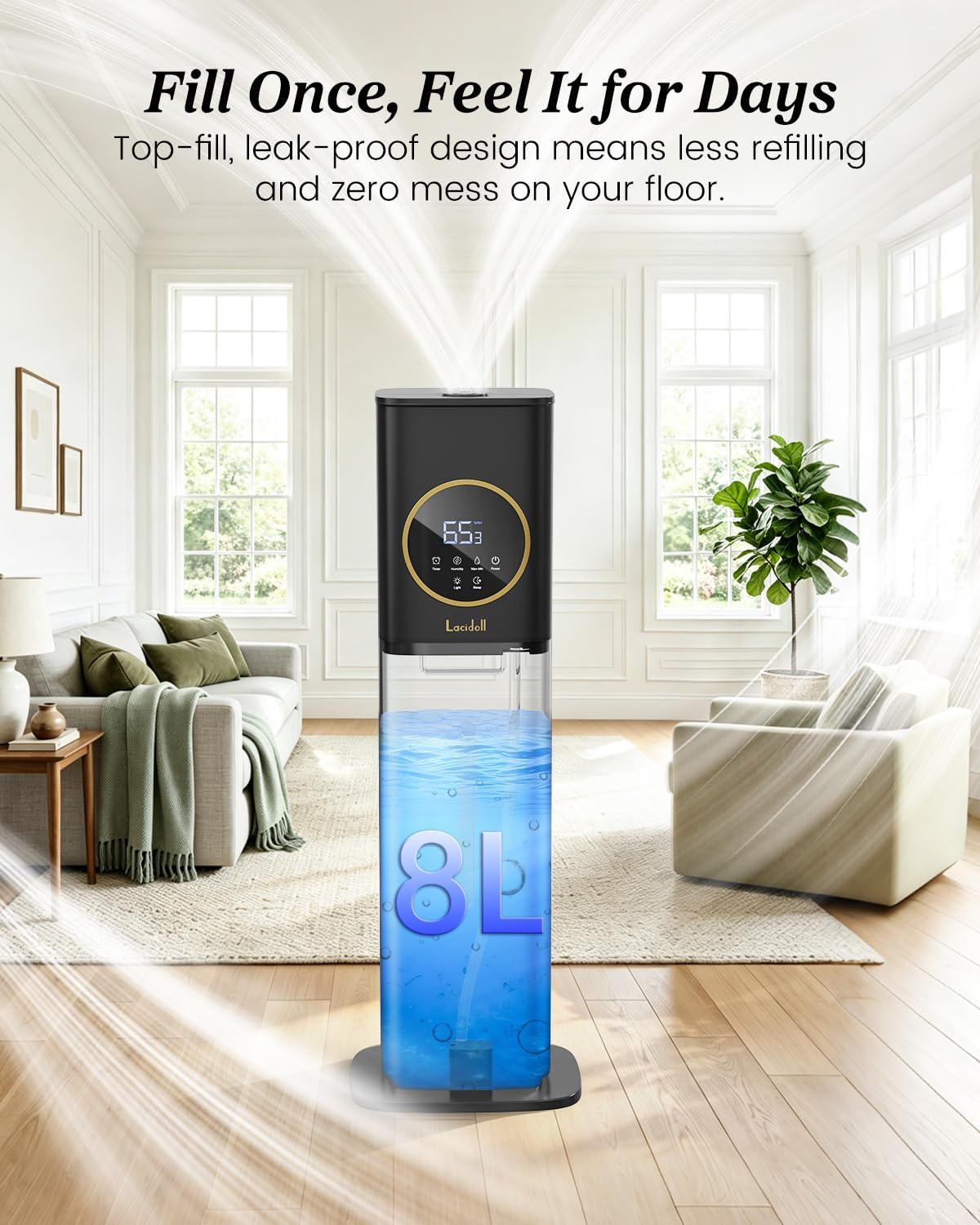 Thumbnail 2 de Humidifier Large Room 8L Cool Mist with Night Light ๐ง